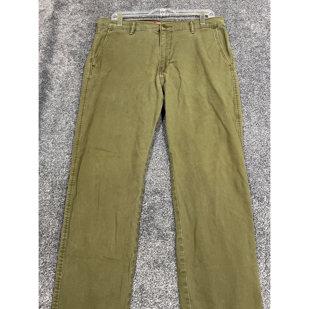 Levis XX Chino Standard Taper Pants Mens 34x32 Olive Green Twill 85226-0146